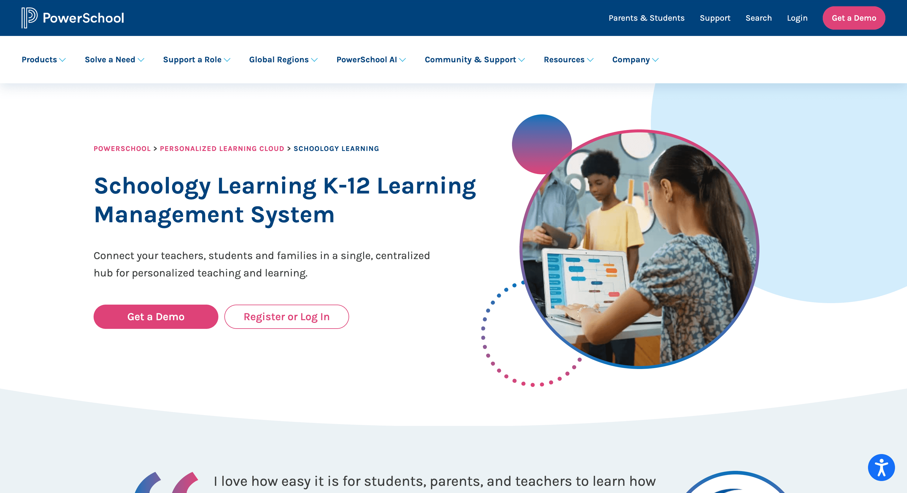 Schoology Website Homepage