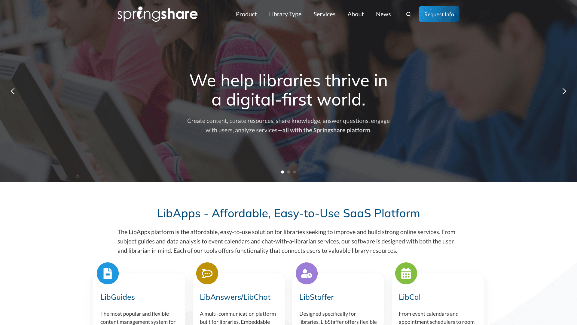 Springshare Website Homepage