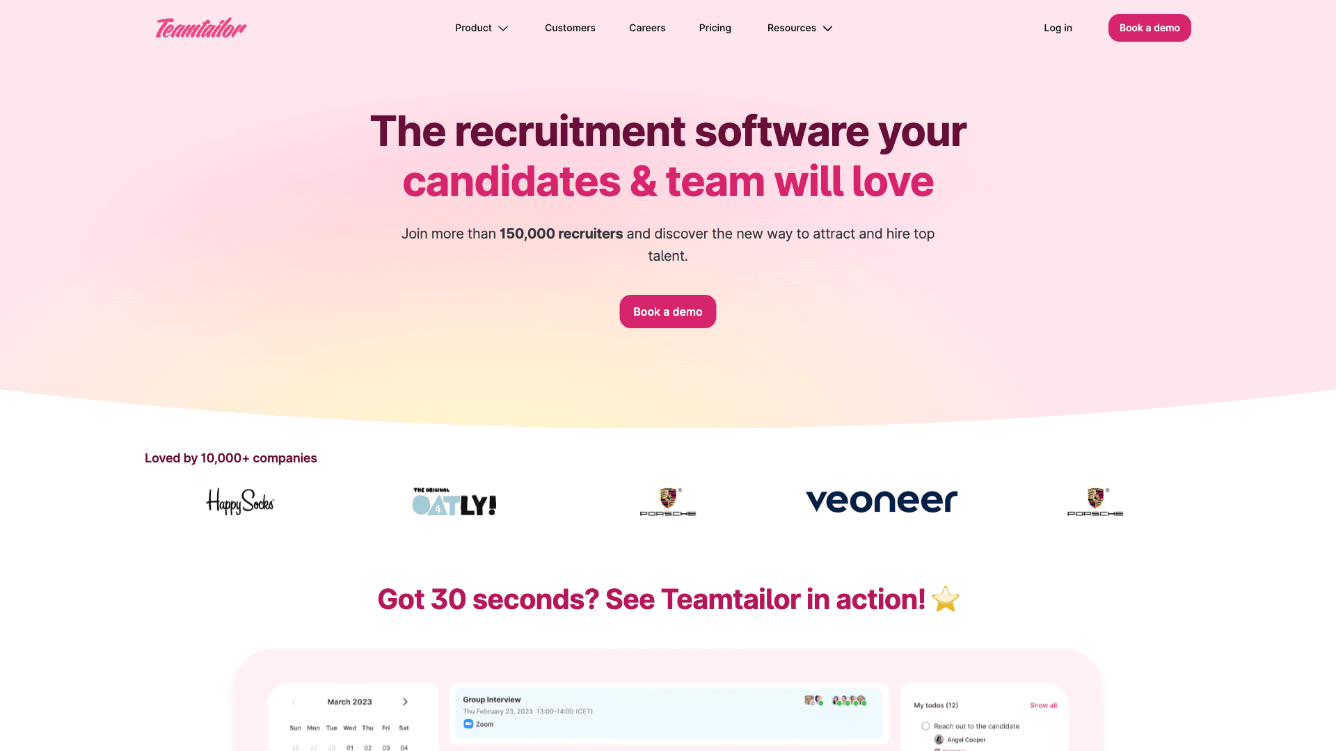 Teamtailor Website Homepage